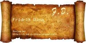 Fridrik Dina névjegykártya